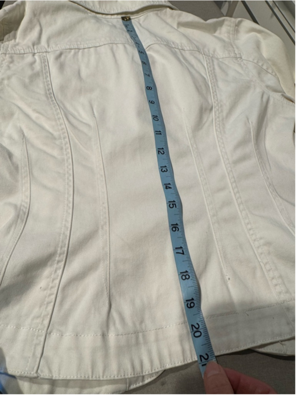 Women's Y2K A.M.I. White Stretch Jean Jacket S - Picture 9 of 9